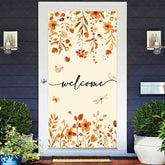 Aperturee - Aperturee Autumn Maple Leaves Welcome Thanksgiving Door Cover